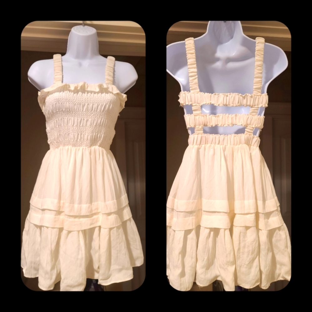 Summer Dress with Ruffles and Open Back Details